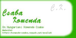 csaba komenda business card